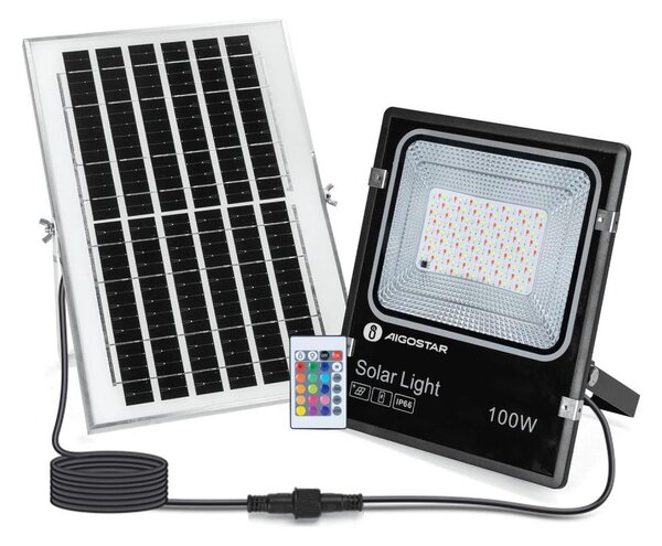 Aigostar - LED RGB соларен прожектор 100W, 3,2V, IP66, димер + DO