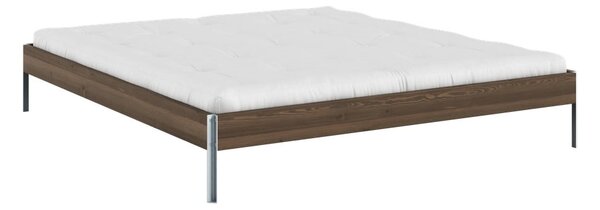 Кафяво двойно легло от масивен бор с включена подматрачна рамка 180x200 cm Core – Karup Design