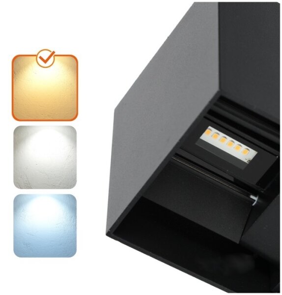 LED Екстериорен аплик QUERK 2xLED/3W/230V 3000K IP54 черен
