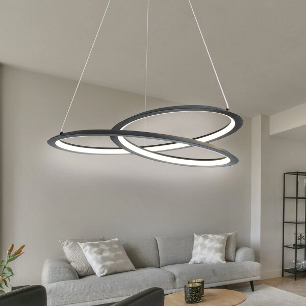 LED Пендел TANGO LED/44W/230V 4000K Ø 60 см черен