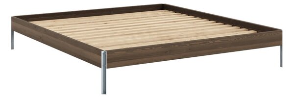 Кафяво двойно легло от масивен бор с включена подматрачна рамка 180x200 cm Core – Karup Design