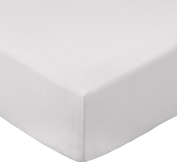 Сив еластичен чаршаф от памук перкал 90x190 cm Cotton Percale – Bianca