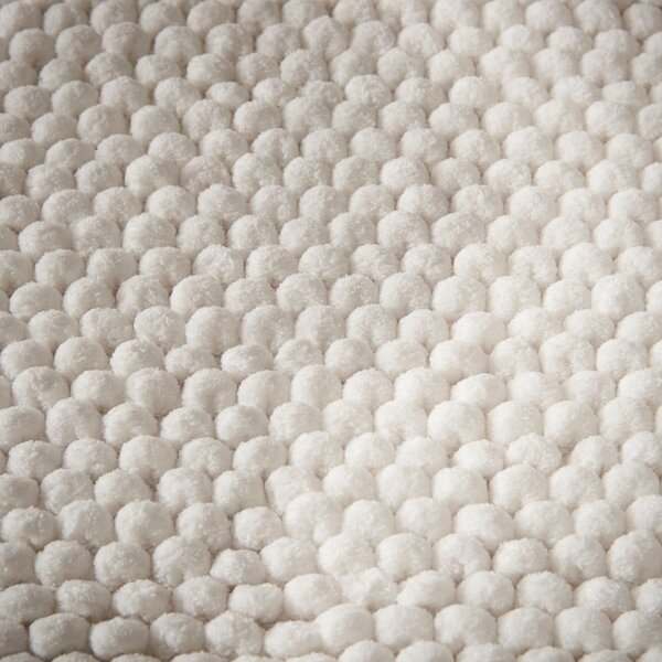 Бял килим за баня 50x120 cm Aspen Bobble – Bianca