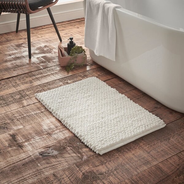 Бял килим за баня 50x80 cm Aspen Bobble – Bianca