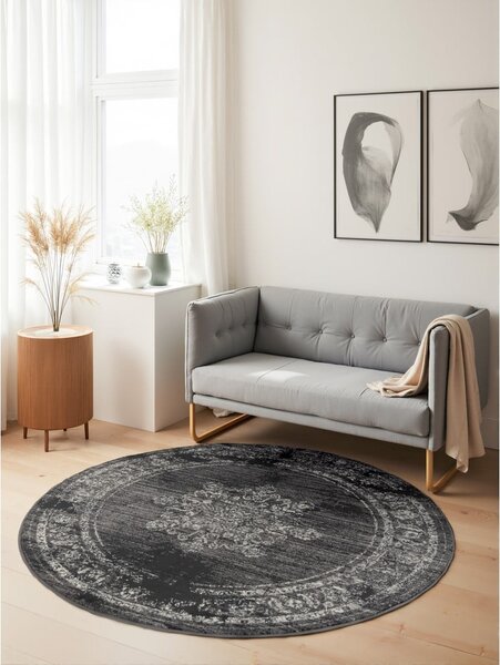Сив кръгъл килим ø 120 cm Gloria Lydia – Hanse Home