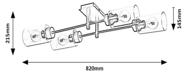 Rabalux 2672 - Плафониера PRUDENCE 4xE27/40W/230V