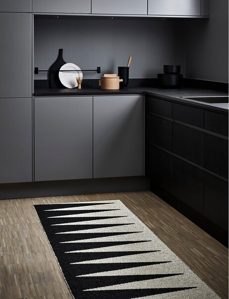 Черно-бяла пътека за открито и закрито 70x250 cm Vivi Black – Pappelina