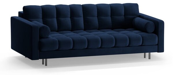 Тъмносин кадифен разтегателен диван с място за съхранение 222 cm Bali – Cosmopolitan Design