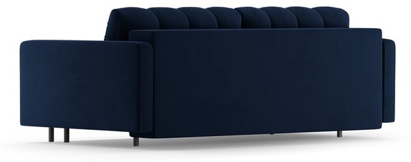 Тъмносин кадифен разтегателен диван с място за съхранение 222 cm Bali – Cosmopolitan Design