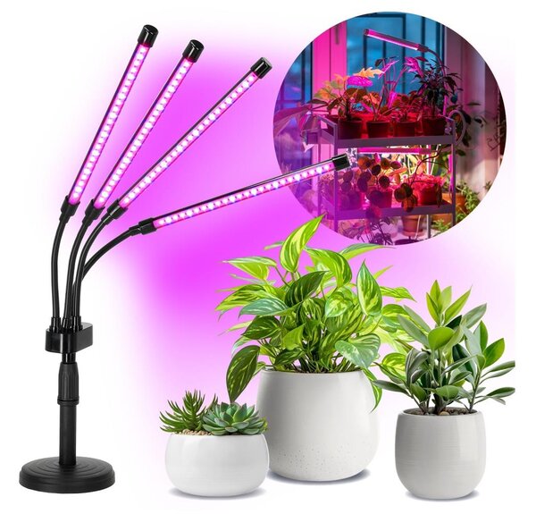 Димируема настолна LED лампа за отглеждане на растения VITARO 4xLED/10W/230V черна