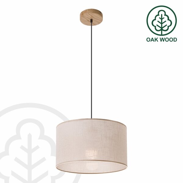 Brilagi - LED Пендел ANTHONY 1xE27/60W/230V дъб/бежов