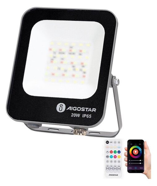 Aigostar - LED RGBW Прожектор MESH LED/20W/230V 6500K IP65 + д.у