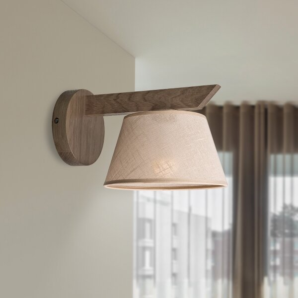 Brilagi - LED стенен аплик ANTHONY 1xE14/40W/230V дъб/бежово