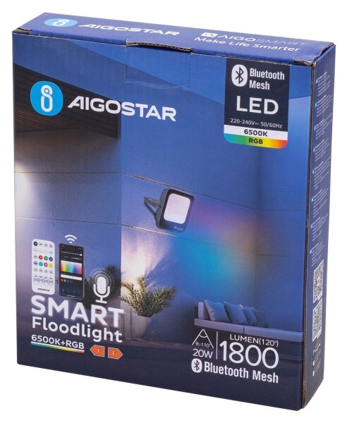 Aigostar - LED RGBW Прожектор MESH LED/20W/230V 6500K IP65 + д.у