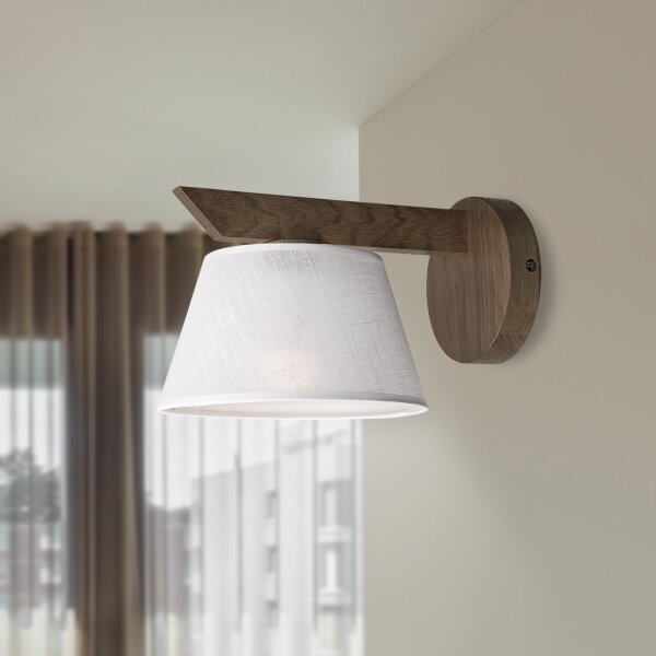 Brilagi - LED стенен аплик ANTHONY 1xE14/40W/230V дъб орех/бял