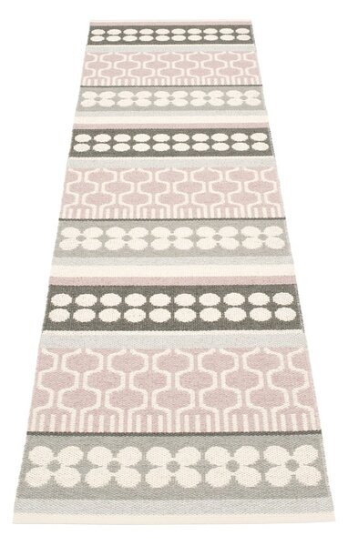 Светлорозова и сива пътека за открито и закрито 70x270 cm Asta Pale Rose – Pappelina