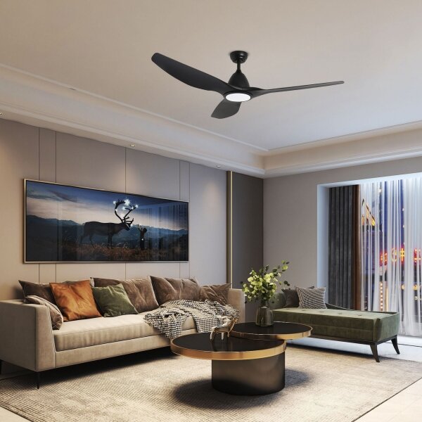ZEVENTI - LED таванен вентилатор URBINO LED/20W/230V Wi-Fi Tuya черен + с дистанционно управление