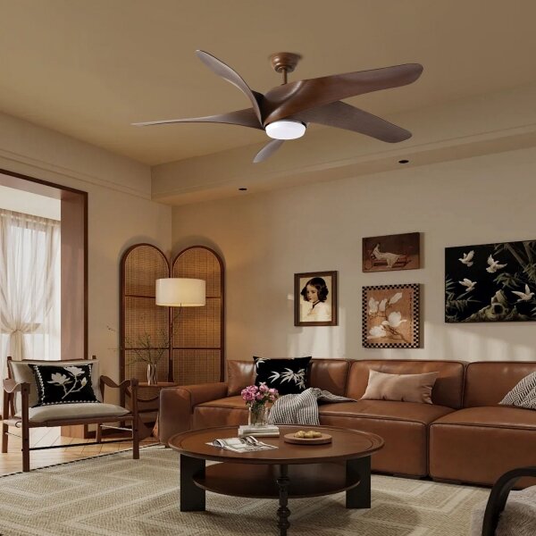 ZEVENTI - LED таванен вентилатор LUCCA LED/18W/230V Wi-Fi Tuya кафяв + дистанционно