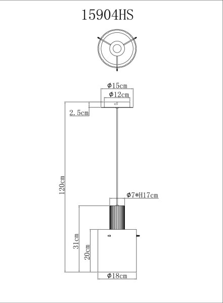 Globo 15904HS - Пендел TULIVAR 1xE27/40W/230V