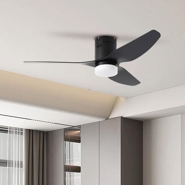 ZEVENTI - LED таванен вентилатор PADUA LED/18W/230V Wi-Fi Tuya черен + дистанционно