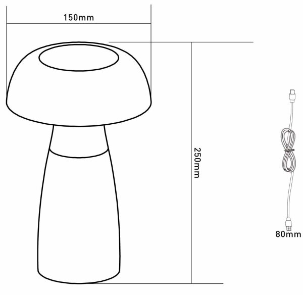 Globo 28072 - LED Димируема акумулаторна настолна лампа GIXI LED/1,5W/5V 800mAh