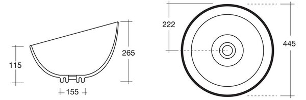 Бяла керамична кръгла мивка ø 44,5 cm Dome Obliquo – Sapho