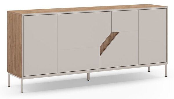 Кремавo-естествен скрин от декор от дъб 180x80x40 cm Lilou – Marckeric