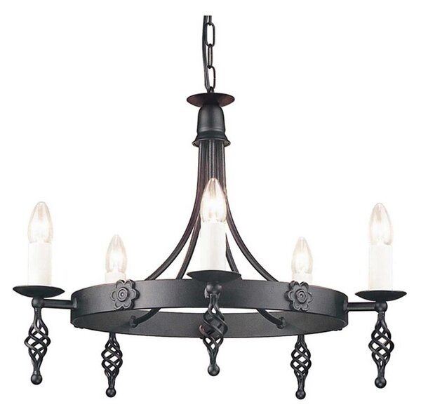 Elstead BY5-BLACK - Пендел BELFRY 5xE14/60W/230V