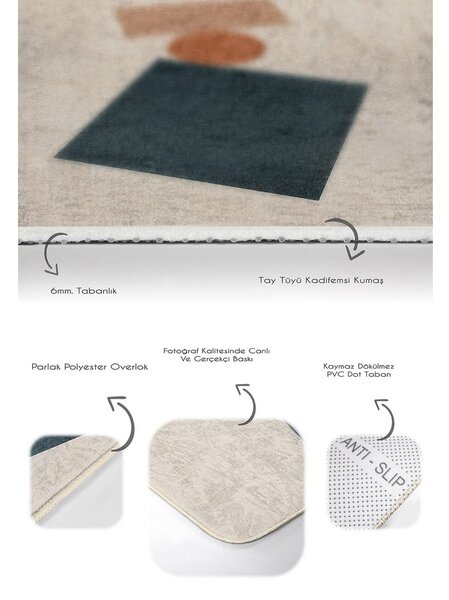 Бежови кадифени постелки за баня в комплект от 2 бр. 60x100 cm Geometry Shapes – Mila Home