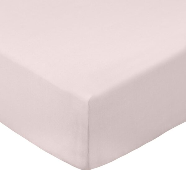 Розов еластичен чаршаф от памук перкал 90x190 cm Cotton Percale – Bianca