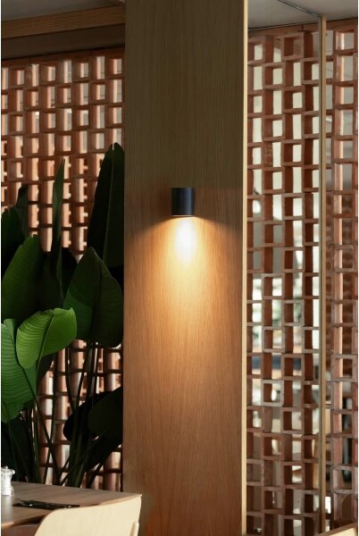 FARO 40523 - Аплик SOLE 1xGU10/8W/230V черен кръгъл