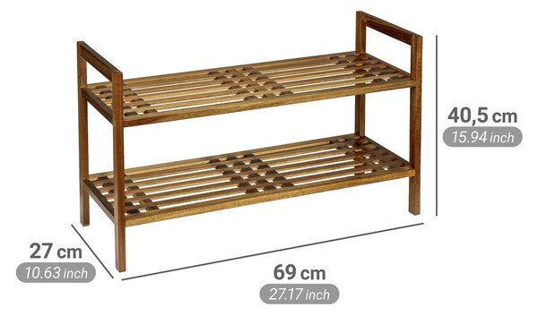 Стелаж за обувки от масивна акация в естествен цвят 69x40,5x27 cm Fondi – Wenko