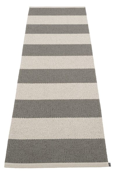 Антрацитна и кремава пътека за открито и закрито 70x225 cm Bob Charcoal Linen – Pappelina