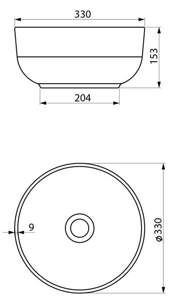 Бяла керамична кръгла мивка ø 33 cm Emmi – Sapho