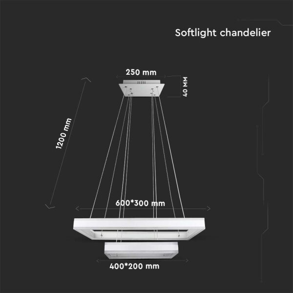 LED Димируем пендел LED/113W/230V 3000K бял