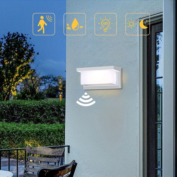 Brilagi-LED Екстериорен аплик със сензор BRICKY LED/12W/230V бял IP54