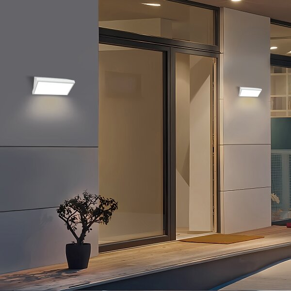 Brilagi-LED Външен стенен осветител с вграден сензор TRIANGLE LED/20W/230V бял IP65