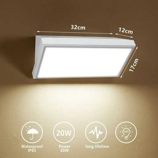 Brilagi - LED Екстериорен аплик TRIANGLE LED/20W/230V бял IP65