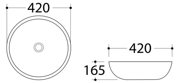 Бяла керамична кръгла мивка ø 42 cm Dalma – Sapho