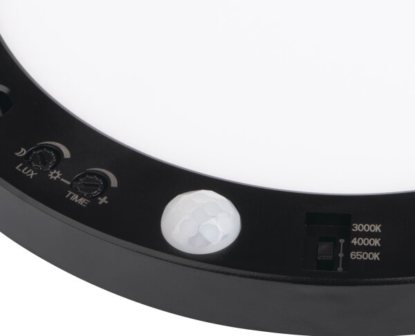Kanlux 24605 - LED осветително тяло с 2в1 сензор ERGA LED/17W/230V черно