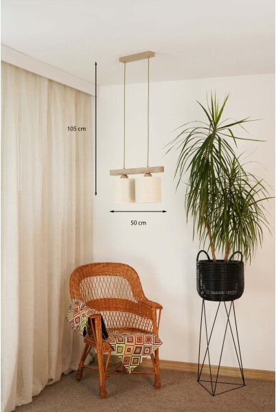 Brilagi - Пендел FOREST 2xE27/15W/230V бор/кафяв/кремав