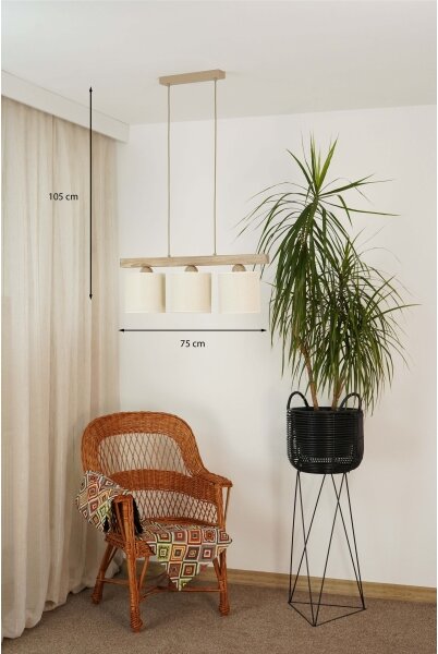 Brilagi - Пендел FOREST 3xE27/15W/230V бор/кафяв/кремав