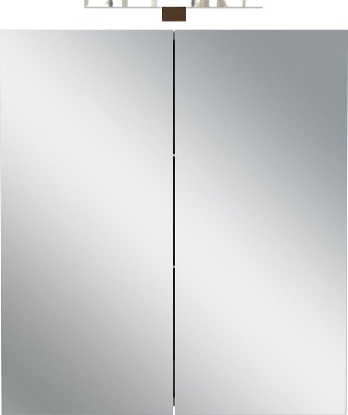 Кремав стенен шкаф за баня с огледало 60x71 cm Arcena – Germania