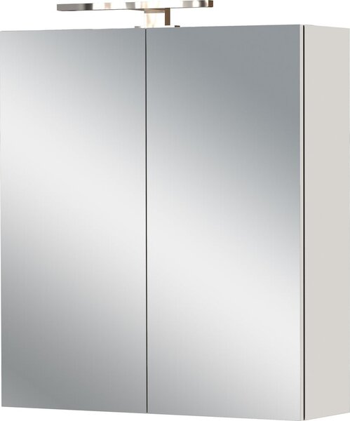 Кремав стенен шкаф за баня с огледало 60x71 cm Arcena – Germania