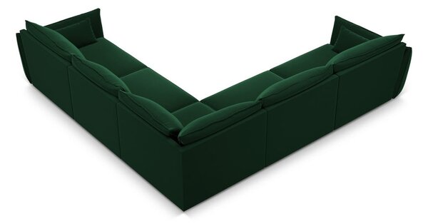 Тъмнозелен кадифен ъглов диван Vanda – Mazzini Sofas