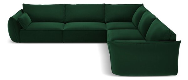 Тъмнозелен кадифен ъглов диван Vanda – Mazzini Sofas