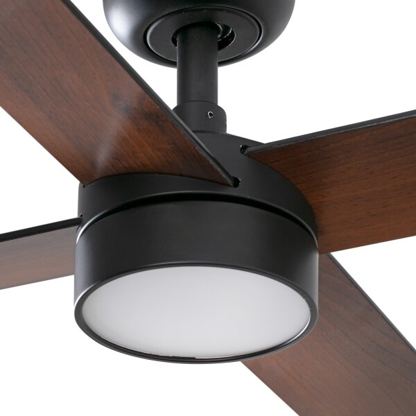 FARO 34356WT-1TW-LED Димируем вентилатор RUDDER L 18W/230V кафяв/черен Ø 132 см WT + д.у