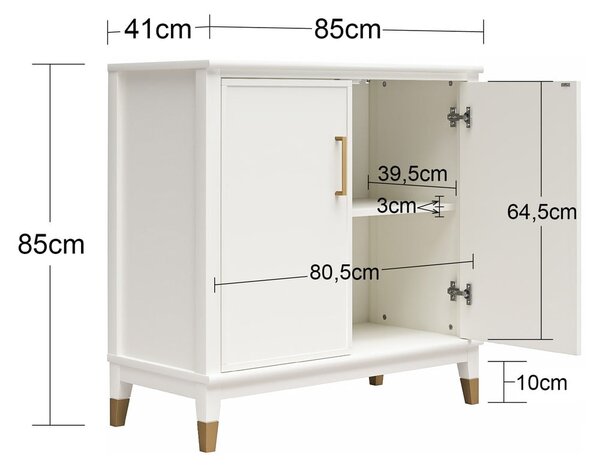 Зелено шкафче 86x85x41 cm Westerleigh – CosmoLiving by Cosmopolitan