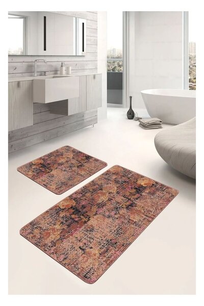 Кафяви кадифени килими за баня в комплект от 2 бр. 60x100 cm – Mila Home