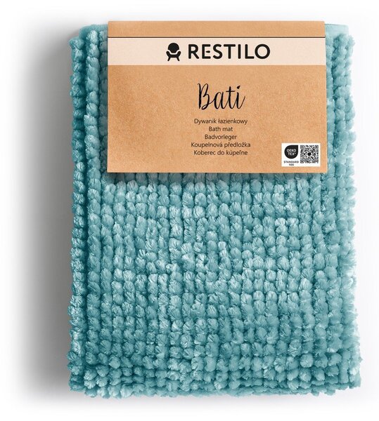 Тюркоазен килим за баня 50x70 cm Bati – Restilo